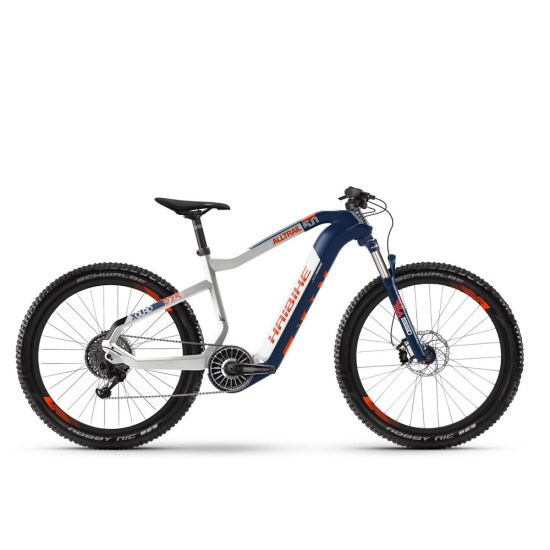 Купити Велосипед  HAIBIKE XDURO AllTrail 5.0 Carbon FLYON i630Wh 11 секунд. NX 27.5", рама L, синьо-біло-жовтогарячий, 2020 у Києві - фото №1